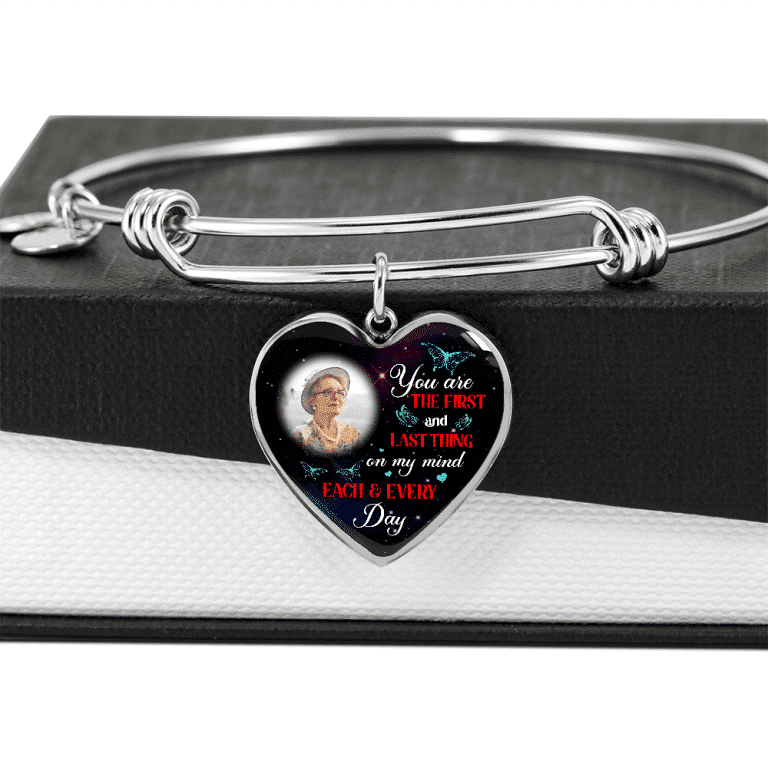 Personalized Photo The First And Last Thing Heart Pendant Necklace - Memorial Necklace