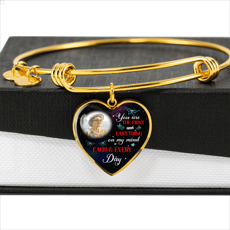 Personalized Photo The First And Last Thing Heart Pendant Necklace - Memorial Necklace