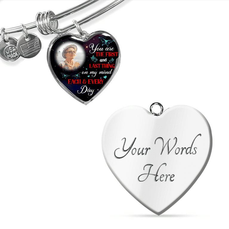 Personalized Photo The First And Last Thing Heart Pendant Necklace - Memorial Necklace