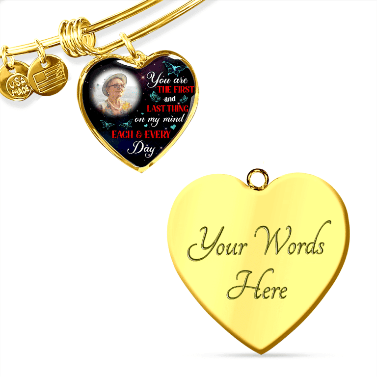 Personalized Photo The First And Last Thing Heart Pendant Necklace - Memorial Necklace