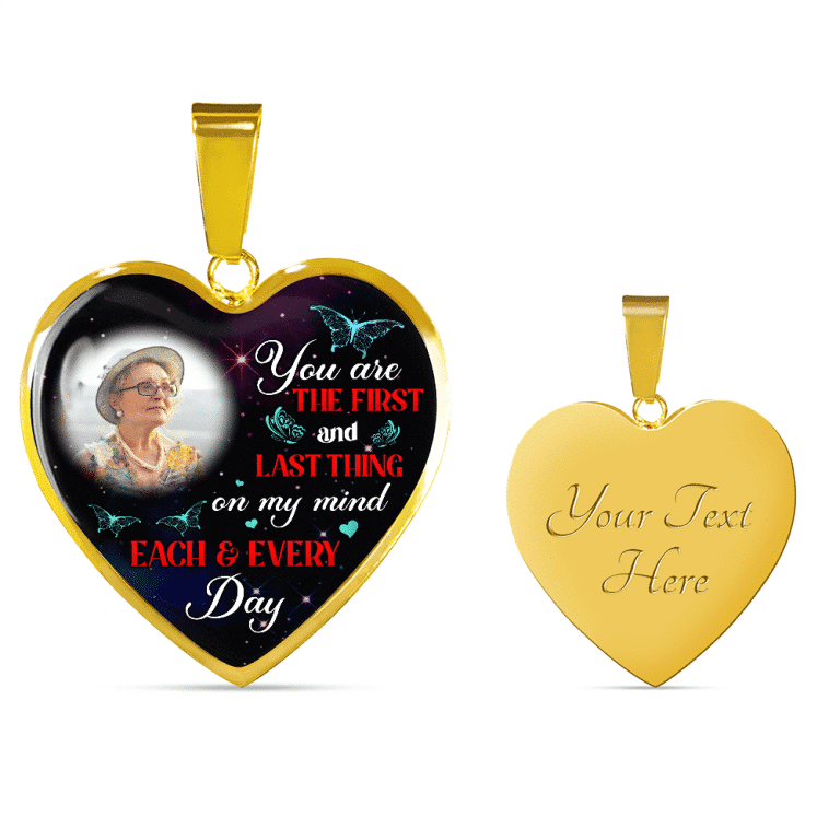 Personalized Photo The First And Last Thing Heart Pendant Necklace - Memorial Necklace