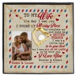 Custom Photo To My Wife The Day I Met You I Found My Missing Piece Personalized Forever Love Heart Necklace