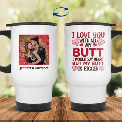 14 oz. White Travel Mug