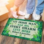 5VT. An Irish Man And His Lucky Charm (Sample Design) Doormat mockup 6