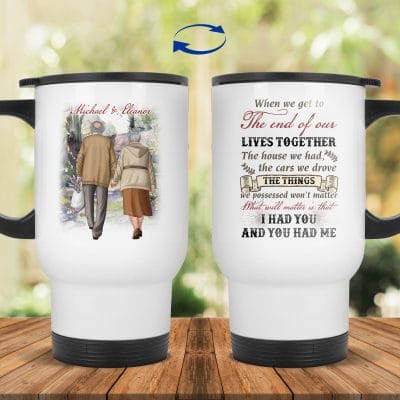 14 oz. White Travel Mug