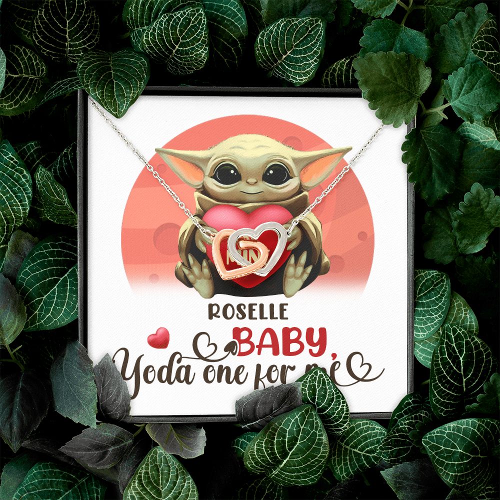 Personalized Baby Yoda One For Me Interlocking Hearts Pendant Necklace - Valentines Gifts For Girlfriend Wife Personalized Baby Yoda One For Me Interlocking Hearts Pendant Necklace - Valentines Gifts For Girlfriend Wife