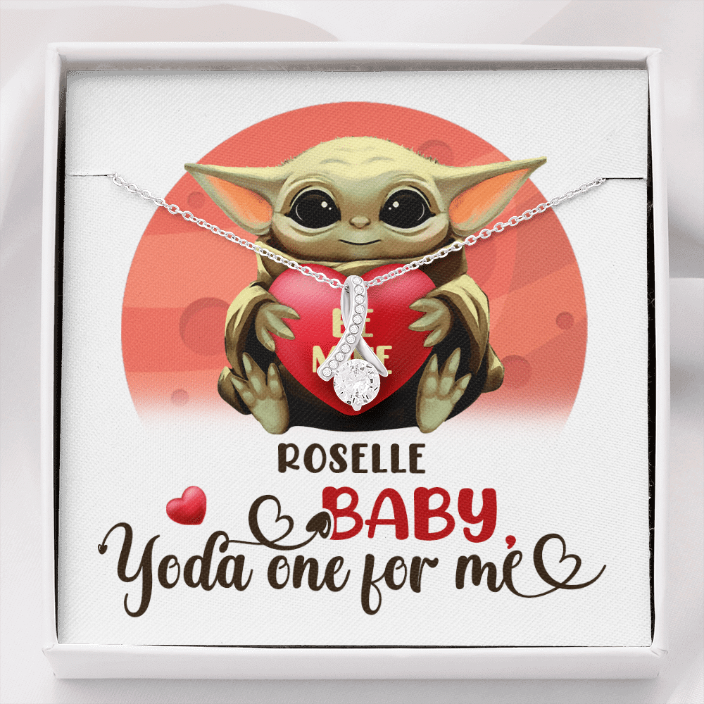 Personalized Baby Yoda One For Me Alluring Beauty Necklace - Valentines Day Gifts For Her Girlfriend Wife - Alluring Beauty Necklace