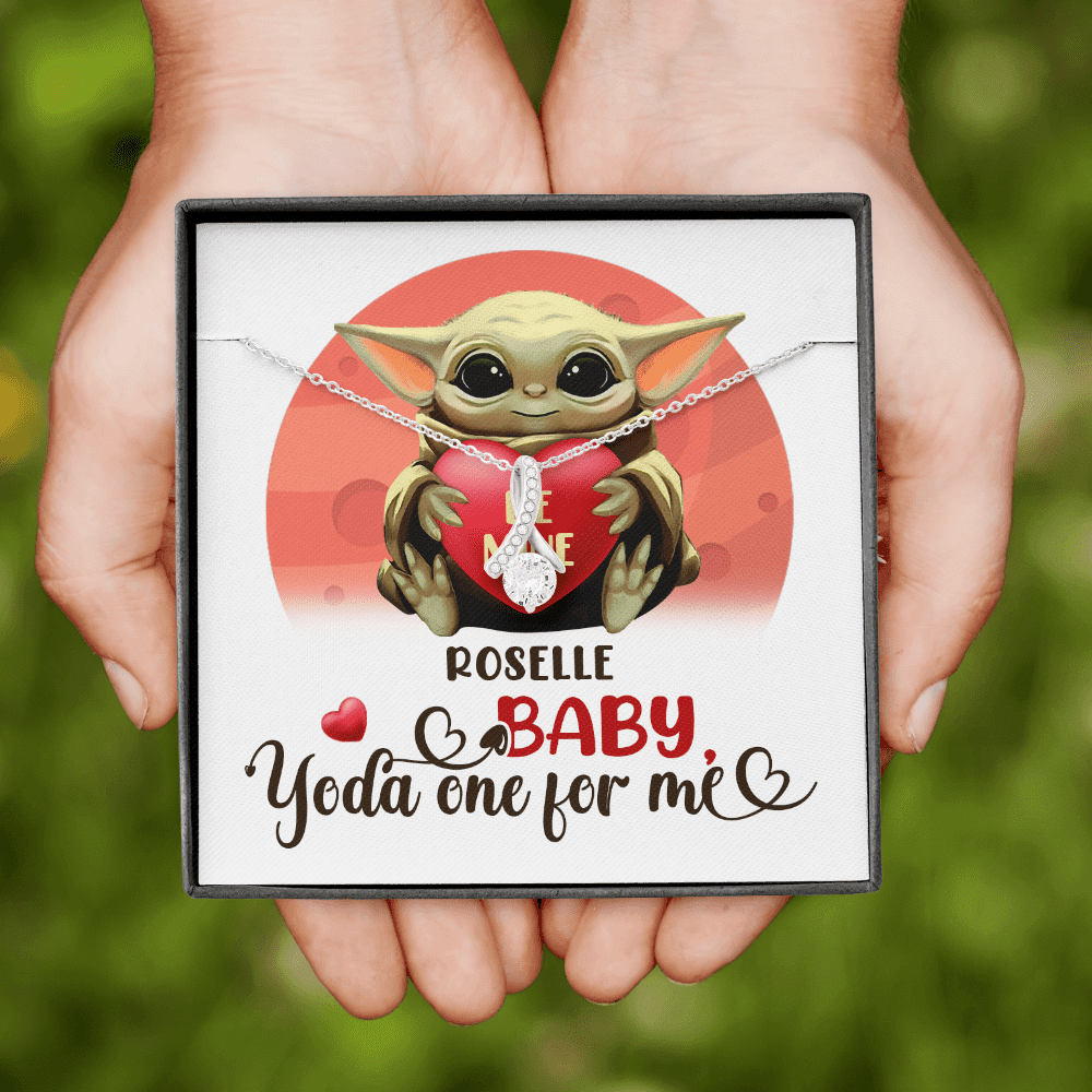 Personalized Baby Yoda One For Me Alluring Beauty Necklace - Valentines Day Gifts For Her Girlfriend Wife