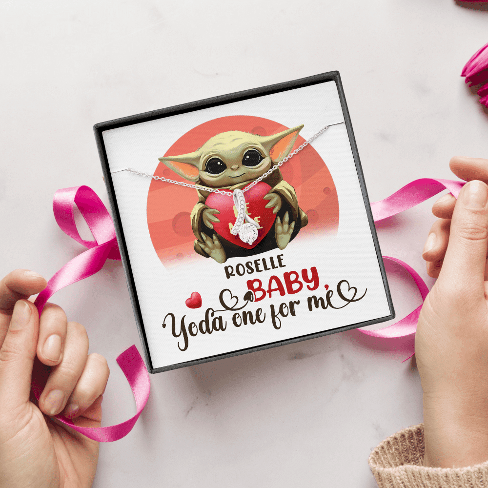 Personalized Baby Yoda One For Me Alluring Beauty Necklace - Valentines Day Gifts For Her Girlfriend Wife