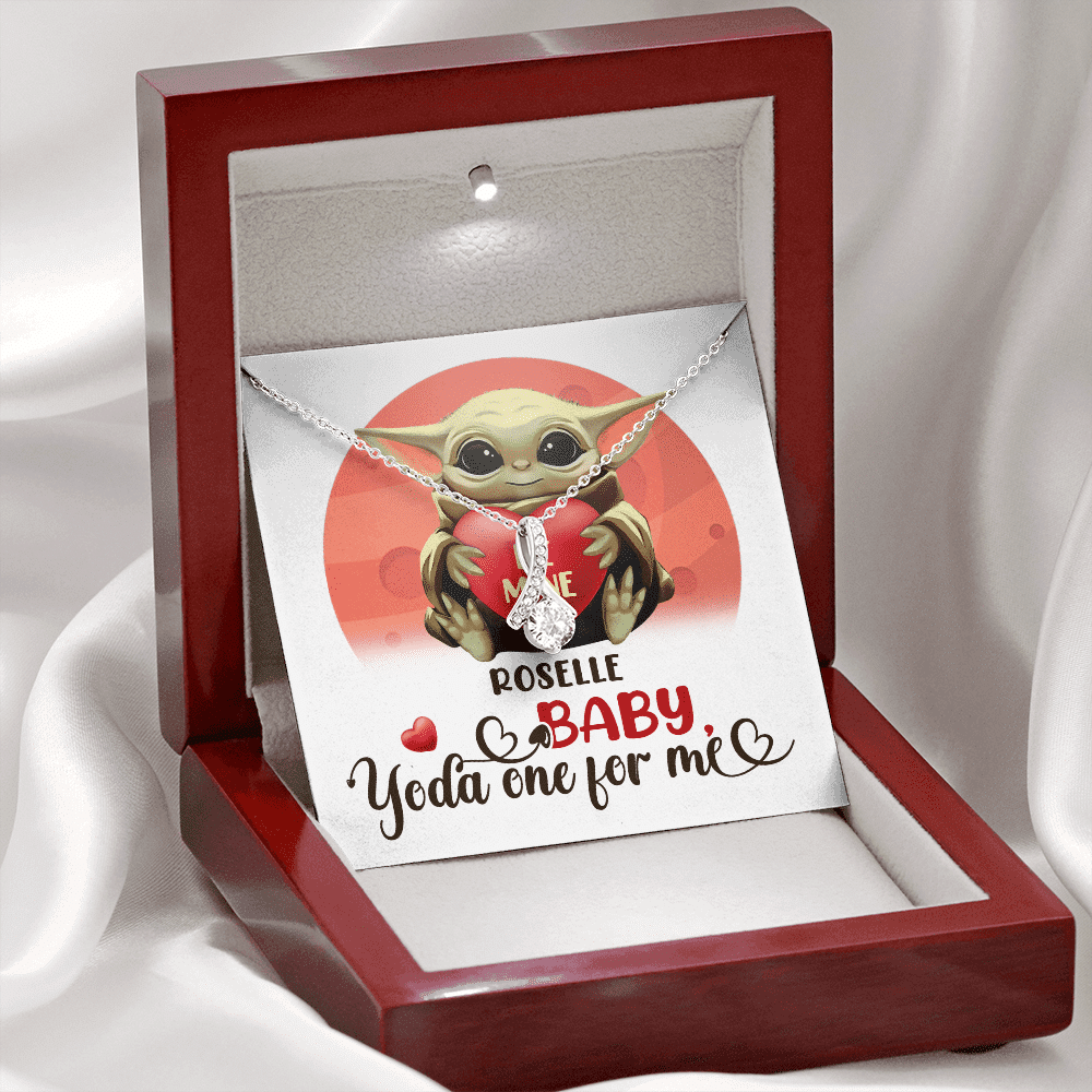 Personalized Baby Yoda One For Me Alluring Beauty Necklace - Valentines Day Gifts For Her Girlfriend Wife