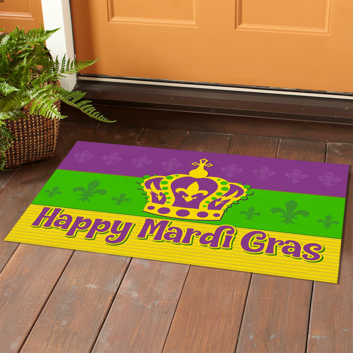 4BN. Mardi Gras Crown Doormat Doormat mockup 1