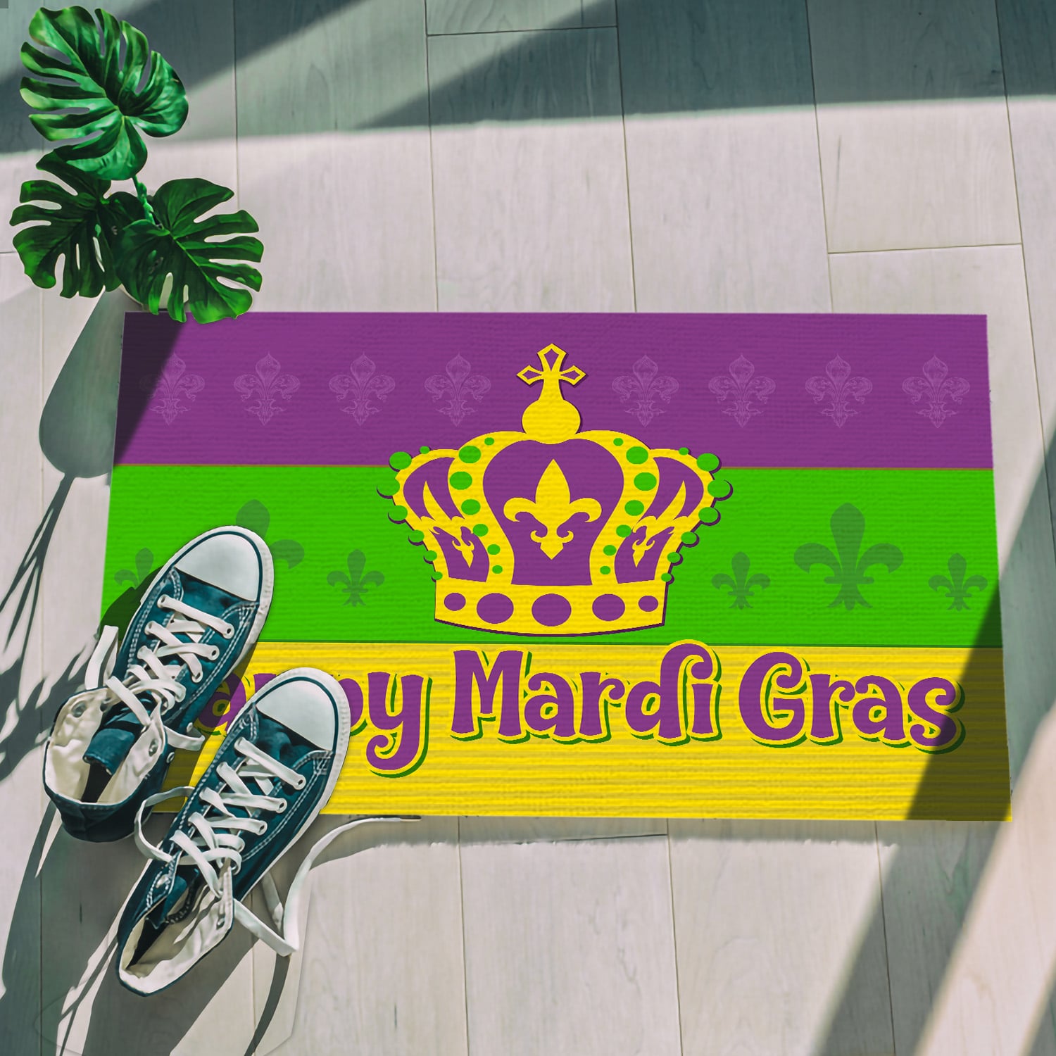 4BN. Mardi Gras Crown Doormat Doormat mockup 5