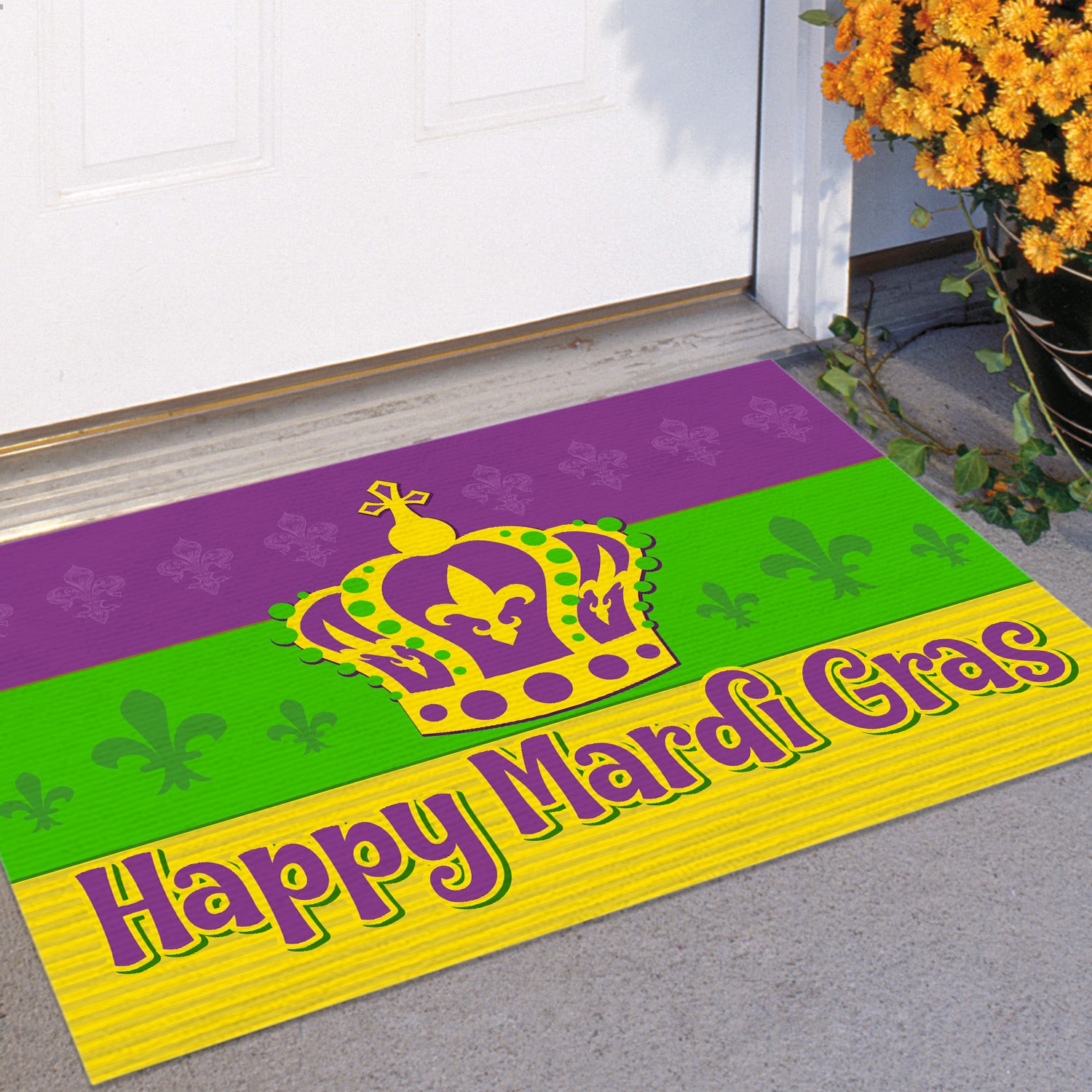 4BN. Mardi Gras Crown Doormat Doormat mockup 11
