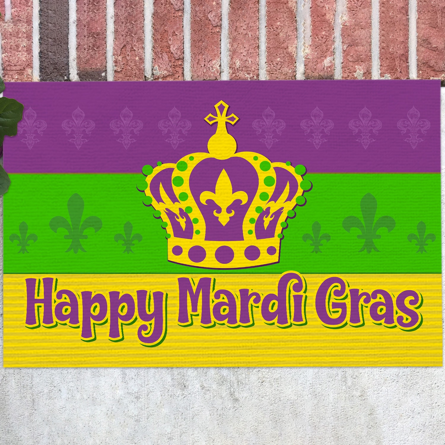 4BN. Mardi Gras Crown Doormat Doormat mockup 12