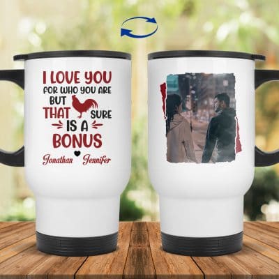 14 oz. White Travel Mug