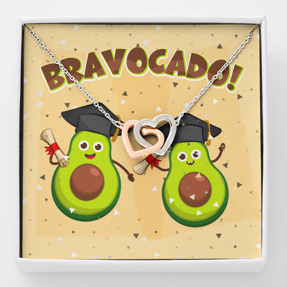 Bravocado Avocado Graduation Graduate Interlocking Hearts Pendant Necklace - College High School Jewelry Gift - Interlocking Hearts Necklace Bravocado Avocado Graduation Graduate Interlocking Hearts Pendant Necklace - College High School Jewelry Gift - Interlocking Hearts Necklace