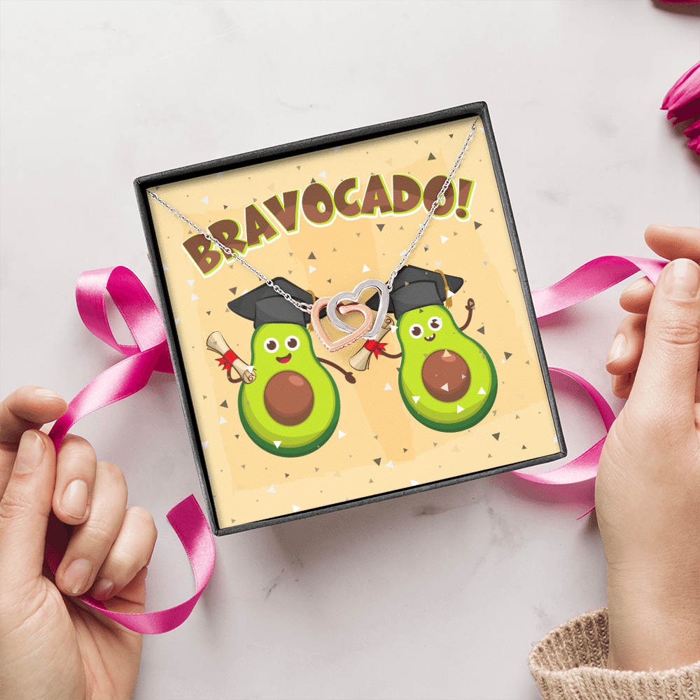 Bravocado Avocado Graduation Graduate Interlocking Hearts Pendant Necklace - College High School Jewelry Gift Bravocado Avocado Graduation Graduate Interlocking Hearts Pendant Necklace - College High School Jewelry Gift