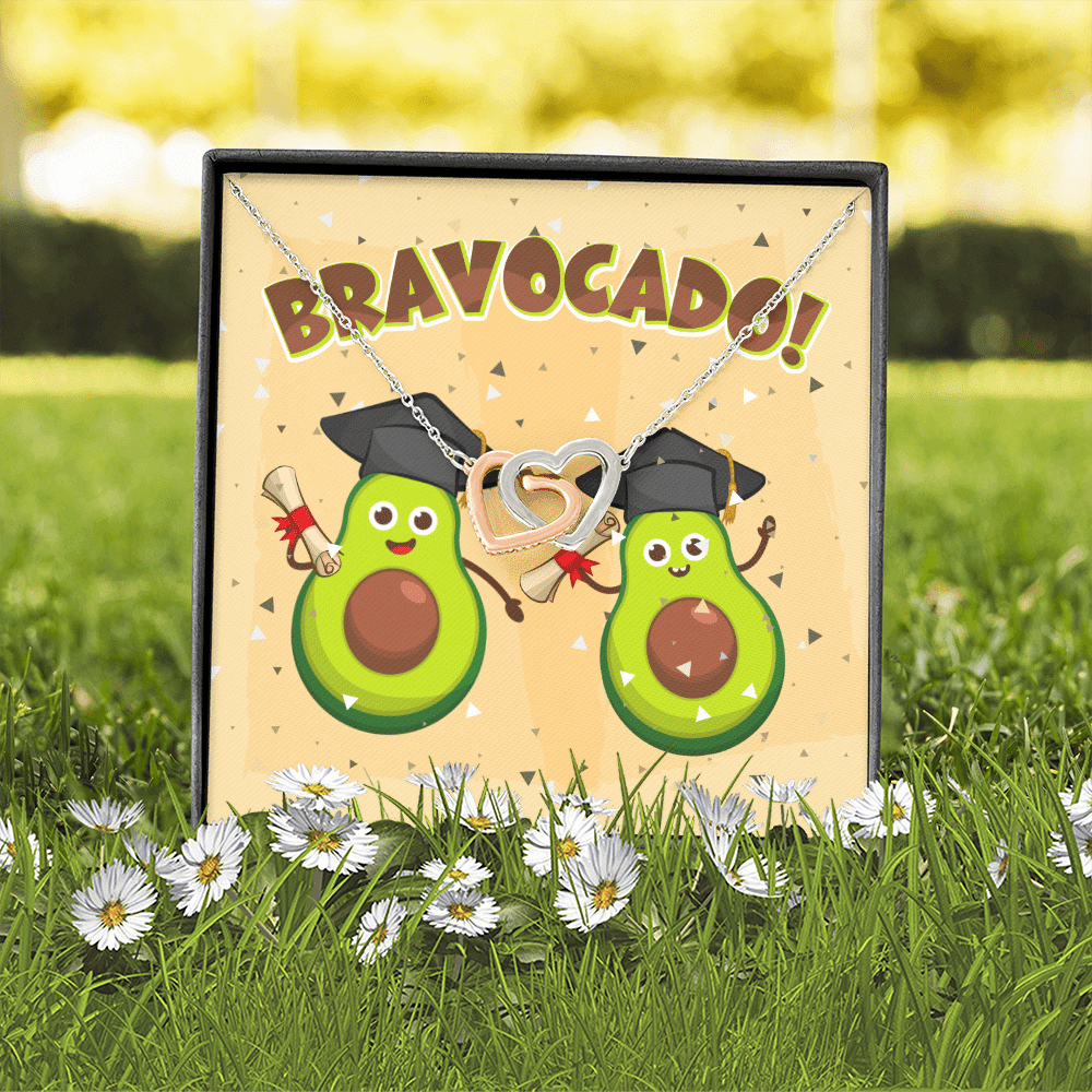 Bravocado Avocado Graduation Graduate Interlocking Hearts Pendant Necklace - College High School Jewelry Gift Bravocado Avocado Graduation Graduate Interlocking Hearts Pendant Necklace - College High School Jewelry Gift