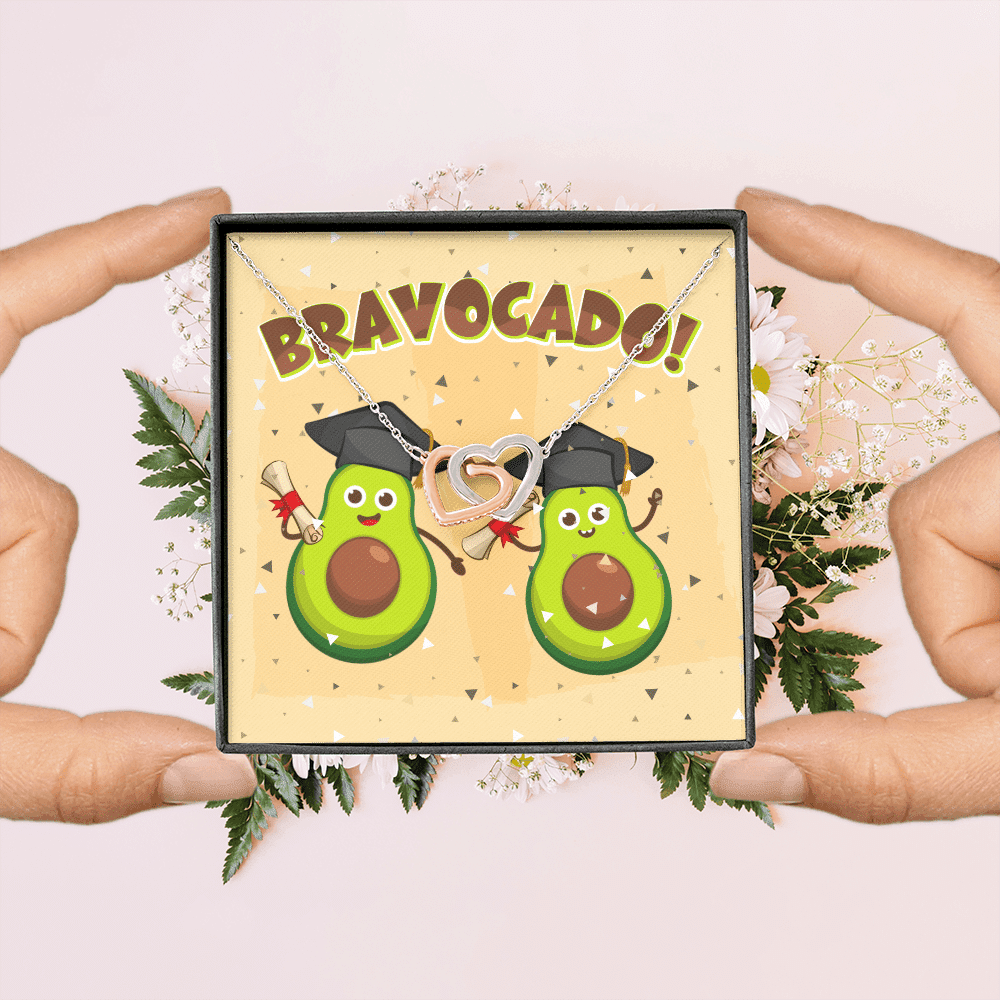 Bravocado Avocado Graduation Graduate Interlocking Hearts Pendant Necklace - College High School Jewelry Gift Bravocado Avocado Graduation Graduate Interlocking Hearts Pendant Necklace - College High School Jewelry Gift
