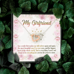 My Girlfriend Has A Smile That Makes Me Fall In Love Again And Again Interlocking Hearts Pendant Necklace