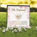 My Girlfriend Has A Smile That Makes Me Fall In Love Again And Again Interlocking Hearts Pendant Necklace