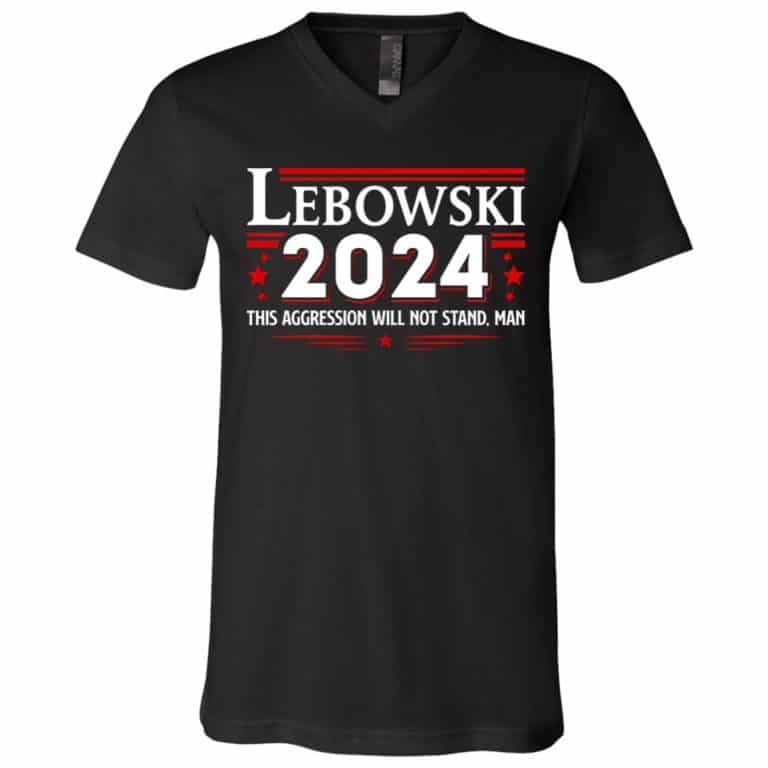 lebowski 3, Black, V-Neck T-Shirt
