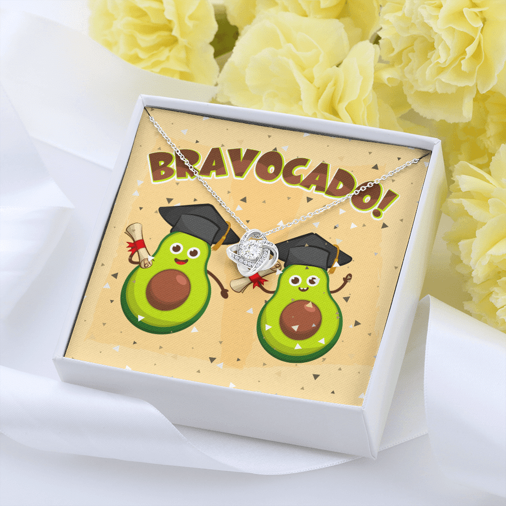 Bravocado Avocado Graduation Graduate Love Knot Necklace - College High School Graduation Jewelry Gifts