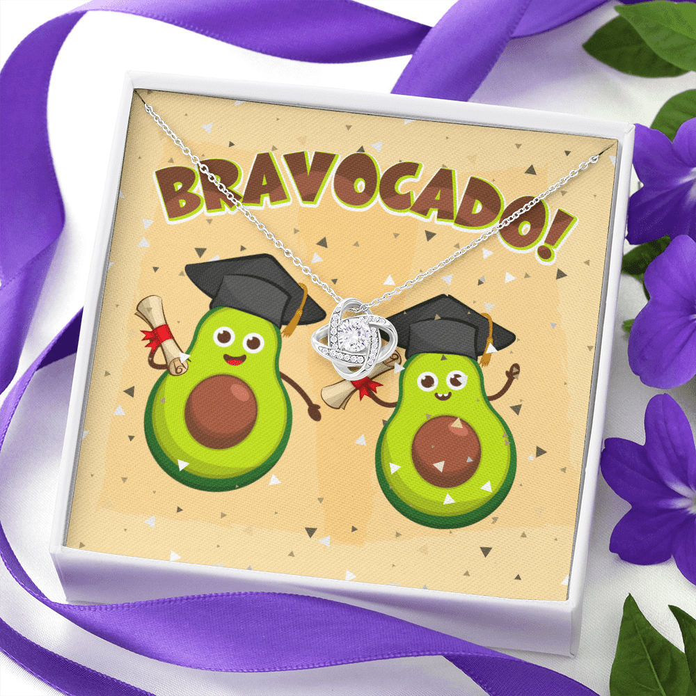 Bravocado Avocado Graduation Graduate Love Knot Necklace - College High School Graduation Jewelry Gifts