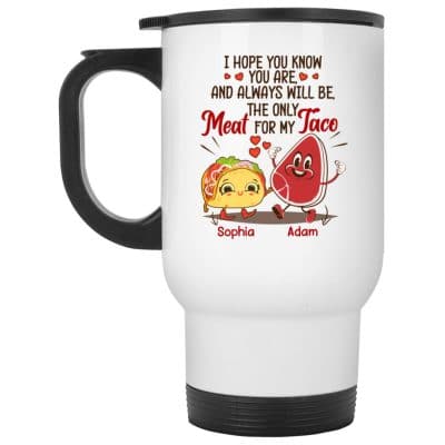 14 oz. White Travel Mug