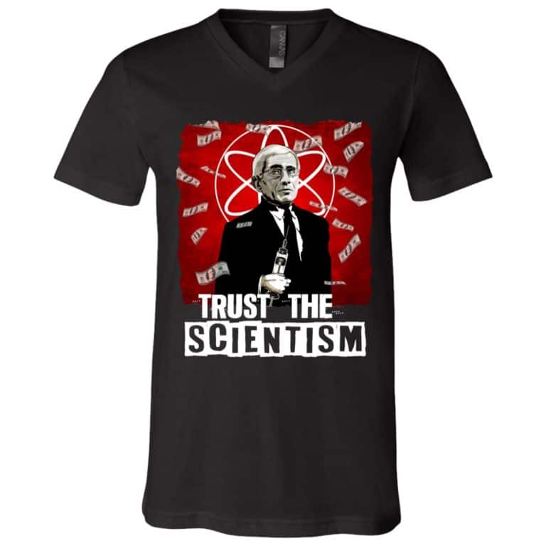 1Th U?U TIE?N. Trust The Scientism (6), Black, V-Neck T-Shirt