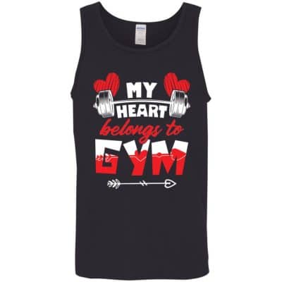 2Th. My Heart Belongs To Gym, Black, Unisex Tank Top