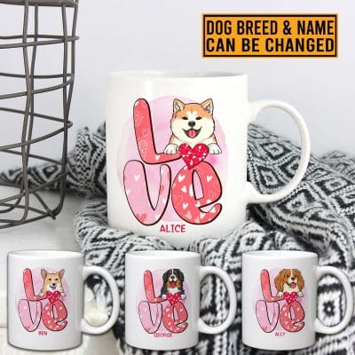 Personalized Dog Breed Valentine Dog Lover Ceramic Coffee Mug - Funny Valentine Gift for Dog Lovers