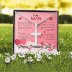 To My Man The Day I Met You I Found My Missing Piece Happy Valentines Day Artisan Crafted Cross Necklace
