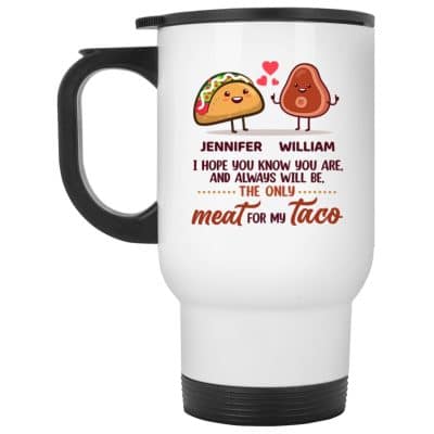 14 oz. White Travel Mug