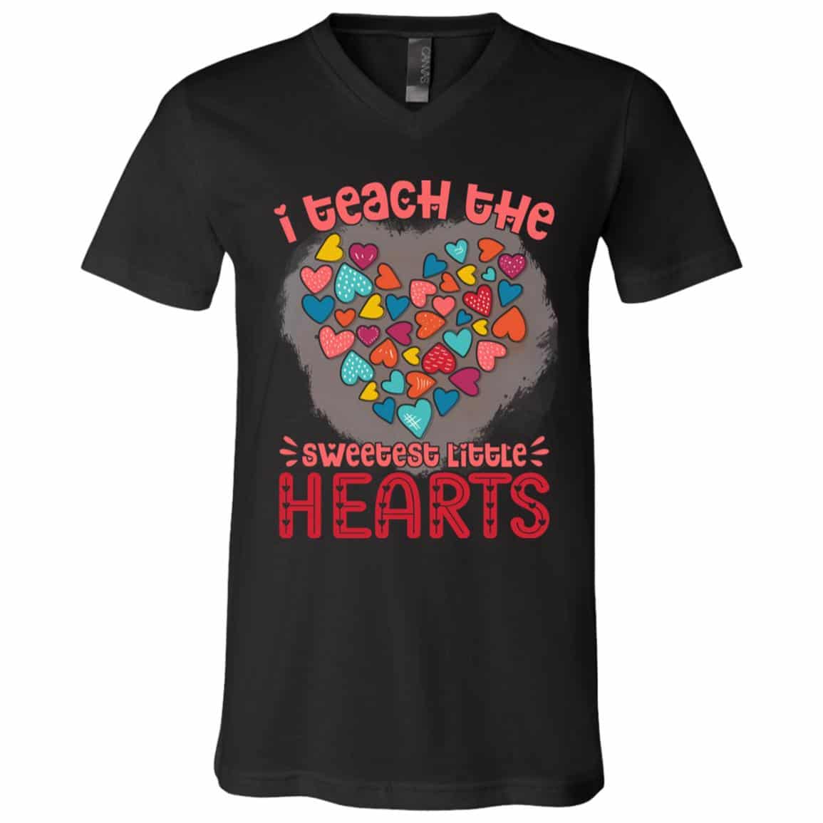 3Th. Sweetest Little Hearts (3), Black, V-Neck T-Shirt