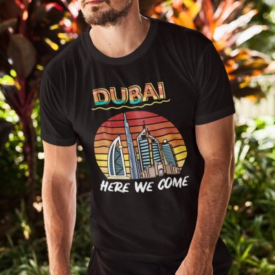 Alternative view of Dubai Here We Come Funny Vintage T-Shirt - Hoodie - Sweatshirt - Dubai Travel Calling Long Sleeve Shirt