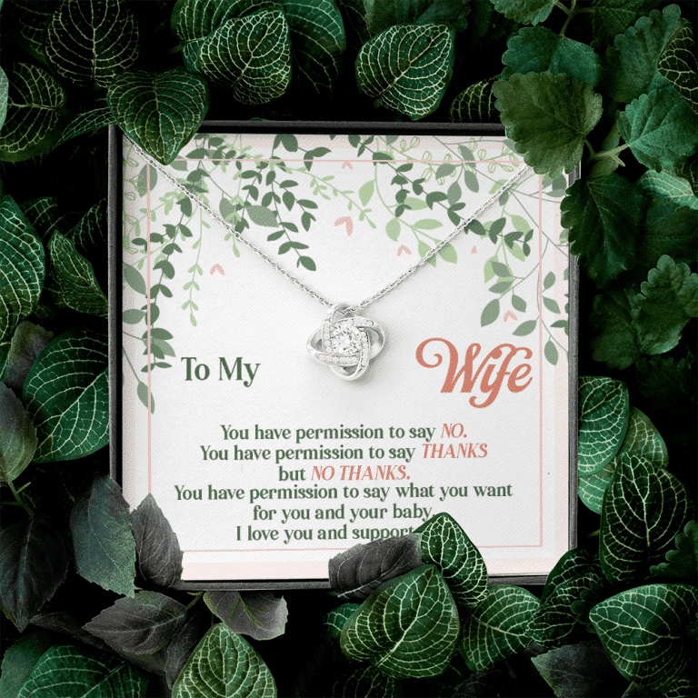 To My Wife You Have Permission to Say No Love Knot Pendant Necklace