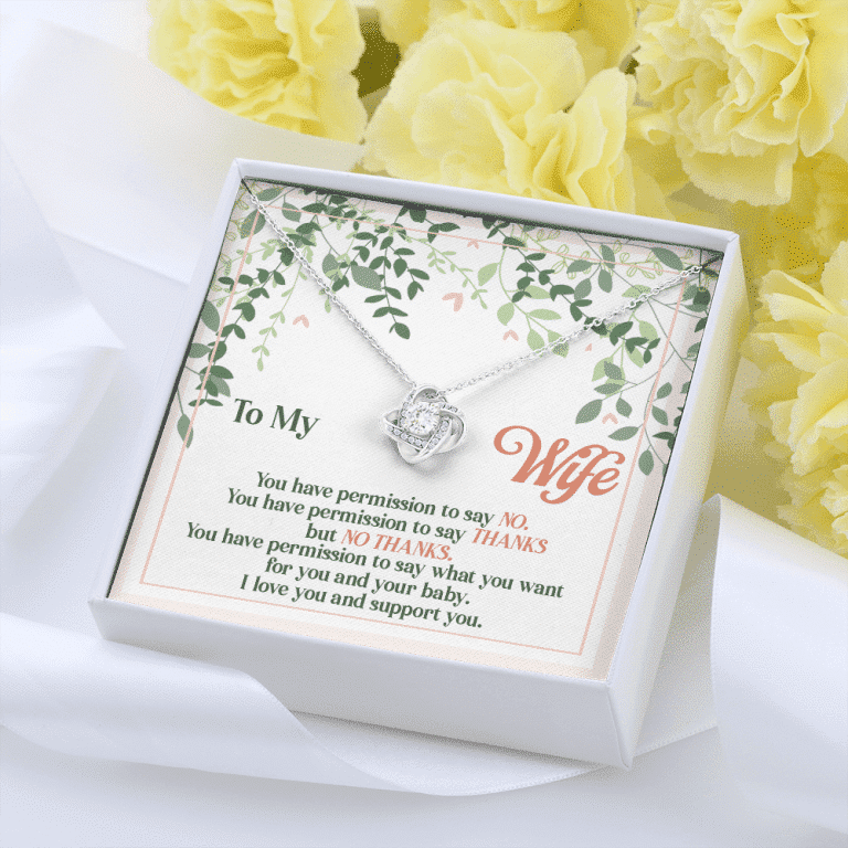 To My Wife You Have Permission to Say No Love Knot Pendant Necklace