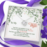 To My Wife You Have Permission to Say No Love Knot Pendant Necklace