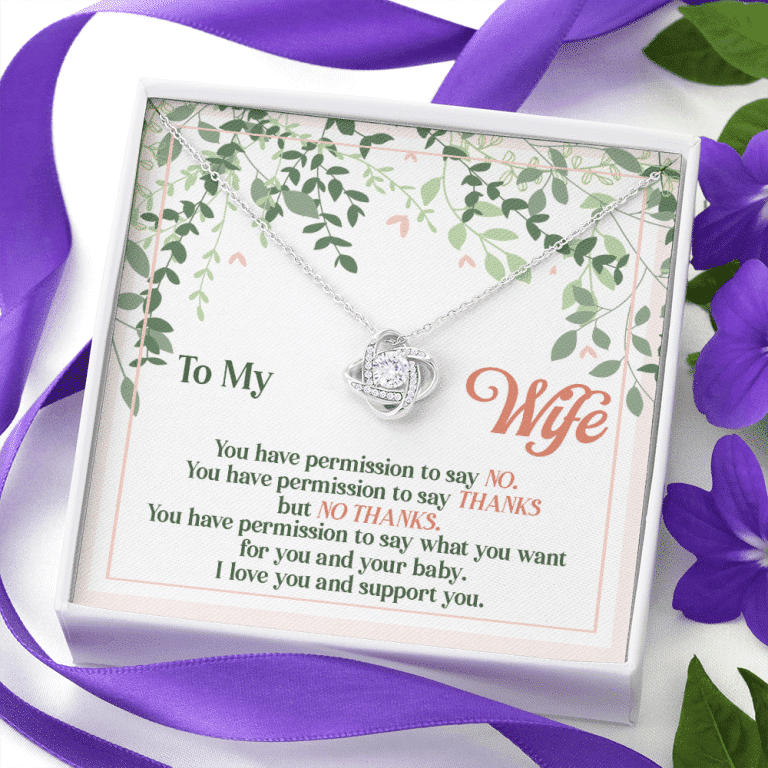 To My Wife You Have Permission to Say No Love Knot Pendant Necklace