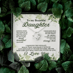 To My Beautiful Daughter Always Keep Me in Your Hearts Love Knot Pendant Necklace