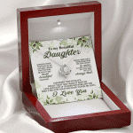 To My Beautiful Daughter Always Keep Me in Your Hearts Love Knot Pendant Necklace