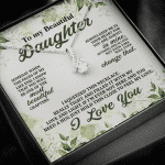 To My Beautiful Daughter Always Keep Me in Your Hearts Alluring Beauty Necklace