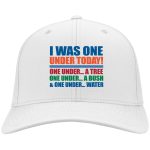 I Was One Under Today One Under A Tree, White, Twill Cap