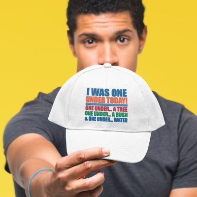 Alternative view of I Was One Under Today One Under A Tree One Under A Bush And One Under Water Funny Twill Cap - Golf Lover Hat