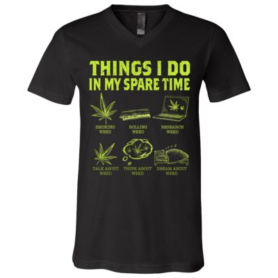 Weeds Thinks I Do, Black, V-Neck T-Shirt