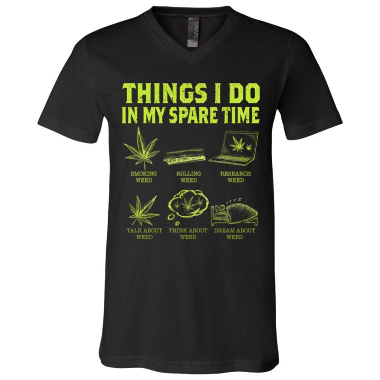 Weeds Thinks I Do, Black, V-Neck T-Shirt