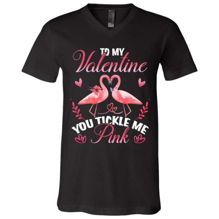 2Th. Tickle Me Pink, Black, V-Neck T-Shirt