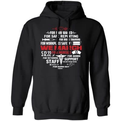 March For Nurse, Black, Hoodie