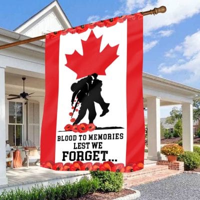Blood To Memories Lest We Forget Poppies Flower Remembrance Outdoor House Flag - Home Garden Flag